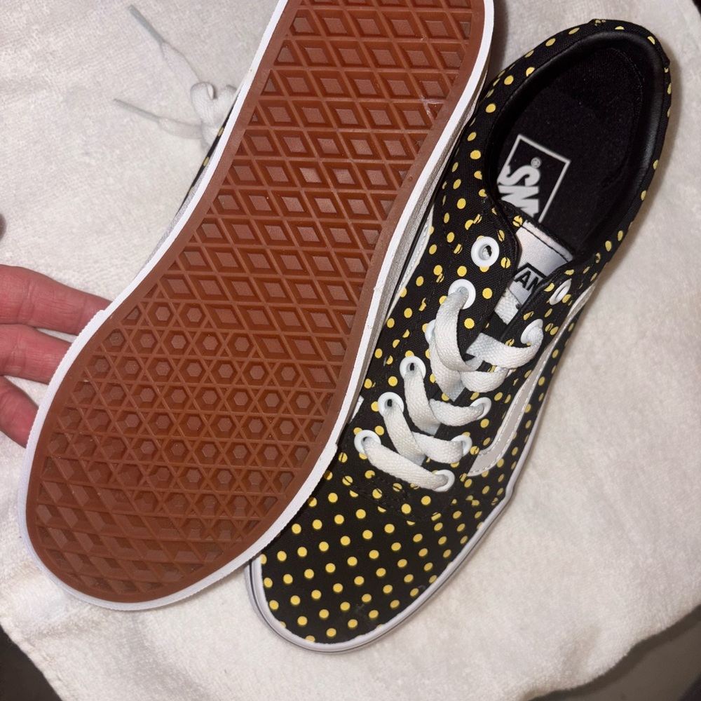 Vans Black Sneakers with Yellow Polka Dots - Picture 4 of 6